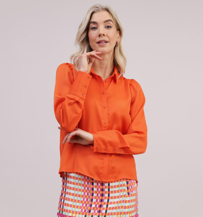 Vila Renny Blouse en satin en Orange pour femmes (323708)