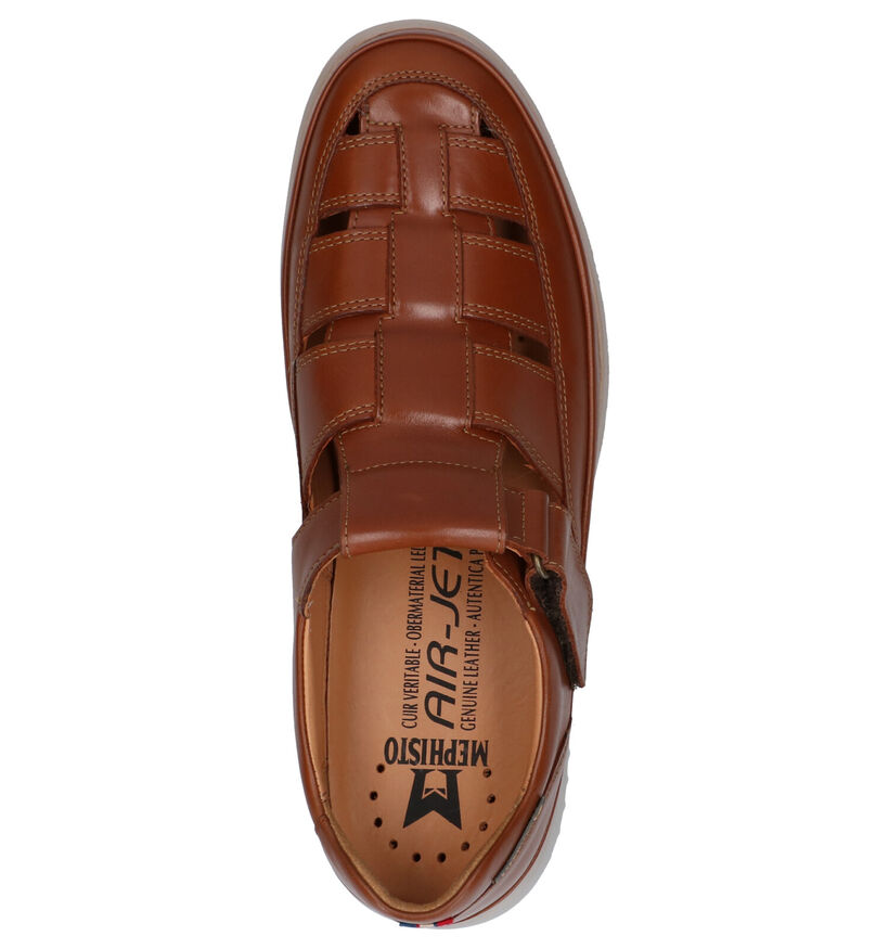 Mephisto Tarek Randy Chaussures à Velcro en Cognac pour hommes (323387) - pour semelles orthopédiques