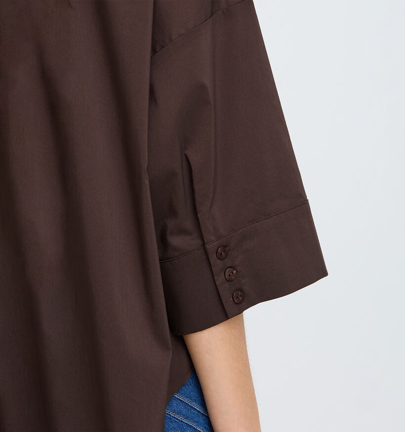 Fransa Cleo Donkerbruine Hemd voor dames (379937)