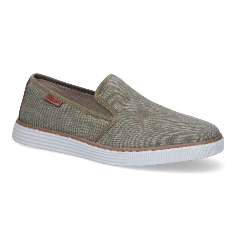 Rieker Chaussures à enfiler en Vert kaki en textile (308623)