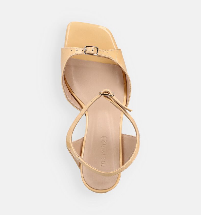 March23 Madrid Sandales &agrave; talons en Jaune pour femmes (372167)