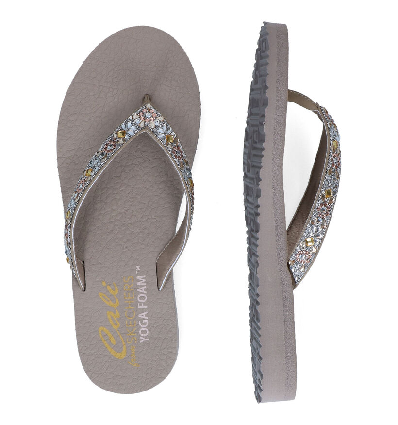 Skechers Meditation Garden Bliss Tongs en Taupe en simili cuir (305701)