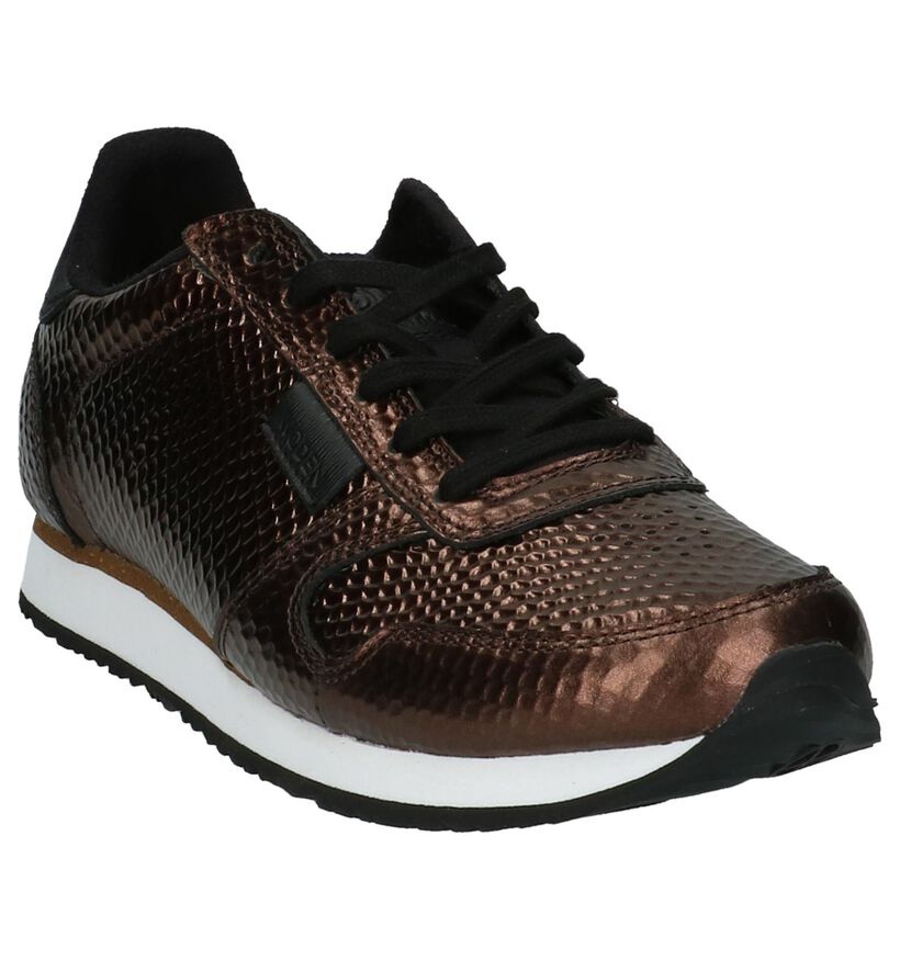 Donker Bruine Metallic Sneaker Woden, , pdp