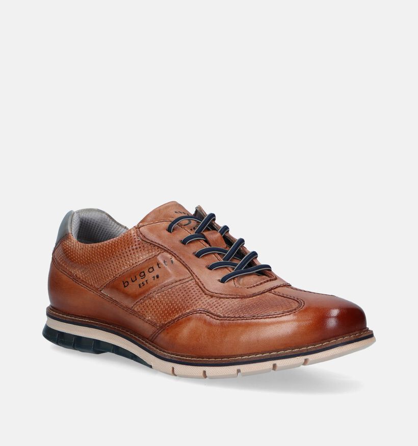 Bugatti Simone Chaussures à lacets en Cognac pour hommes (322366) - pour semelles orthopédiques