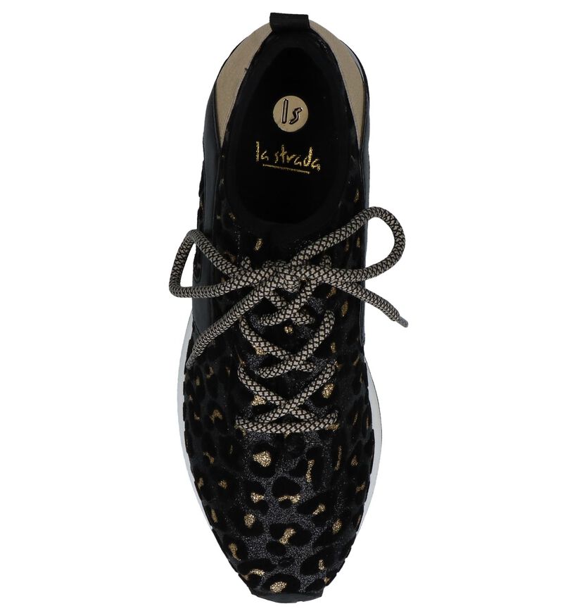 La Strada Zwarte Glitter Sneakers in kunstleer (252672)