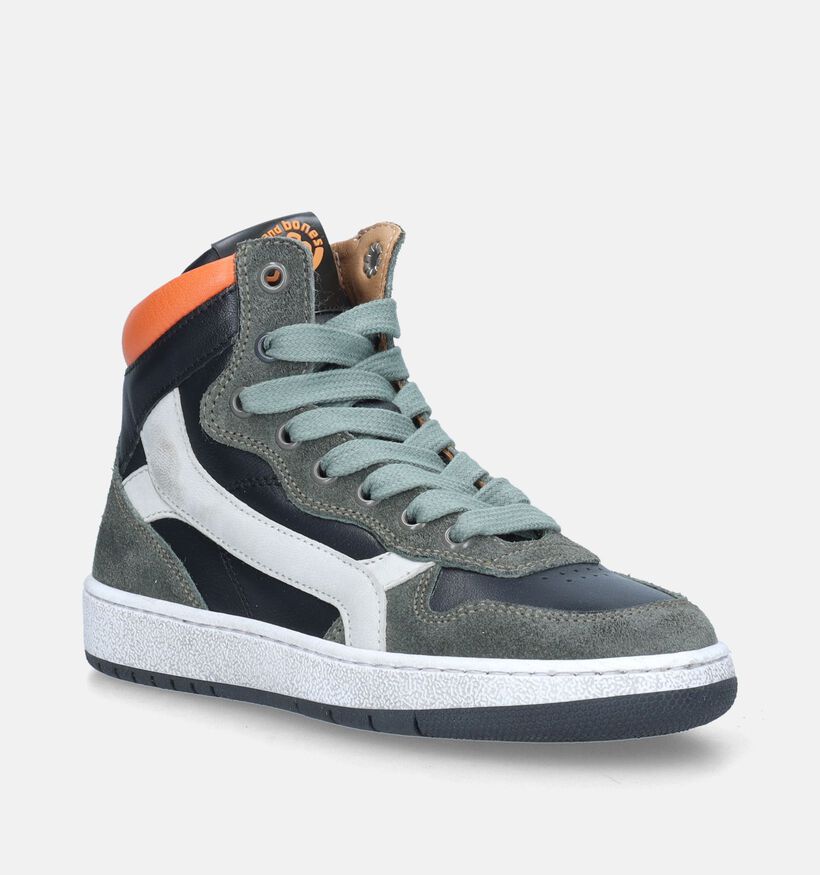 STONES and BONES Losot Bottines en Vert pour garçons (345969) - pour semelles orthopédiques