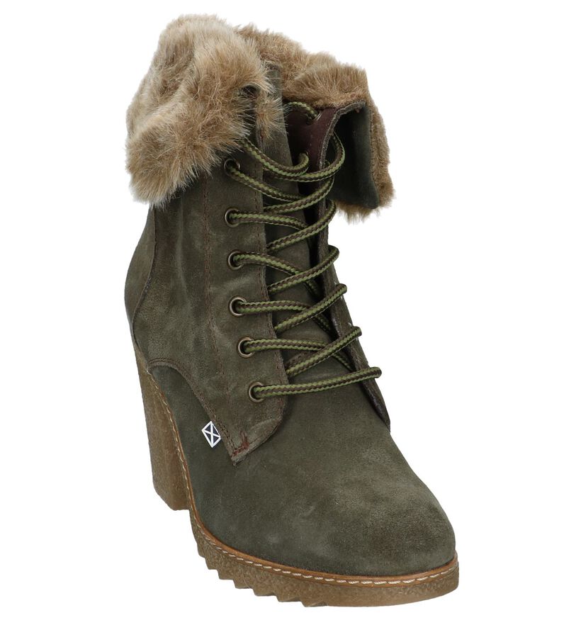 Scapa Bottillons en Vert kaki en daim (227343)