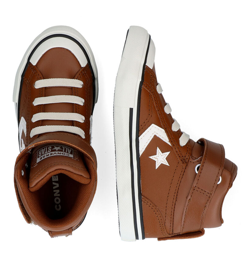 Converse Pro Blaze Strap HI Cognac Sneakers in leer (299951)