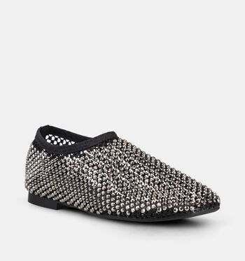 La Strada Chaussures plates Noir/Argent