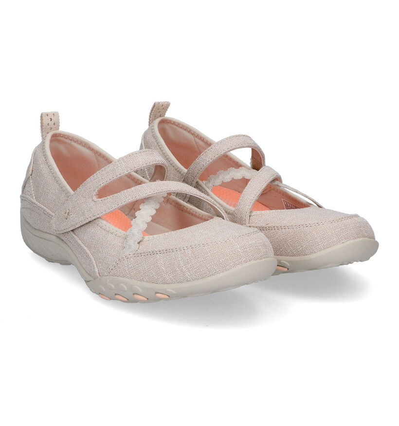 Skechers Breathe Easy Love Too Beige Instappers in stof (305524)