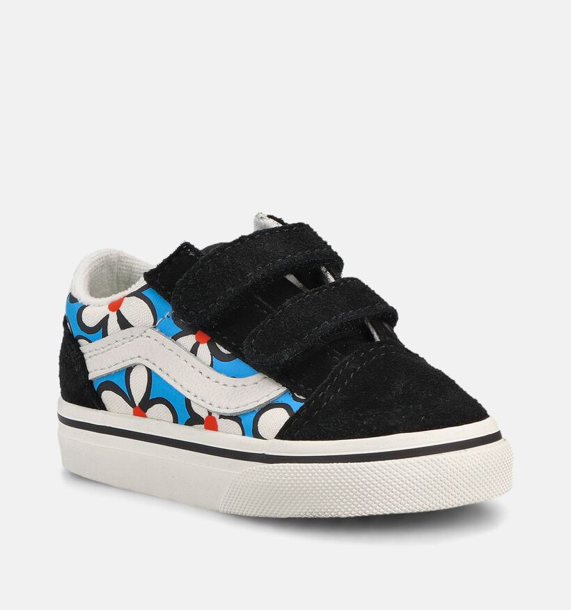 Vans Old Skool Painted Floral Baskets en Noir pour filles (368965)