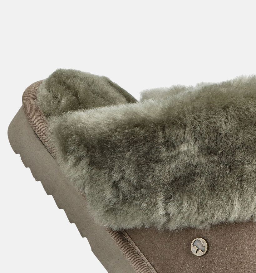 Flurry Pantoufles ouvertes en Vert kaki pour femmes (362518)