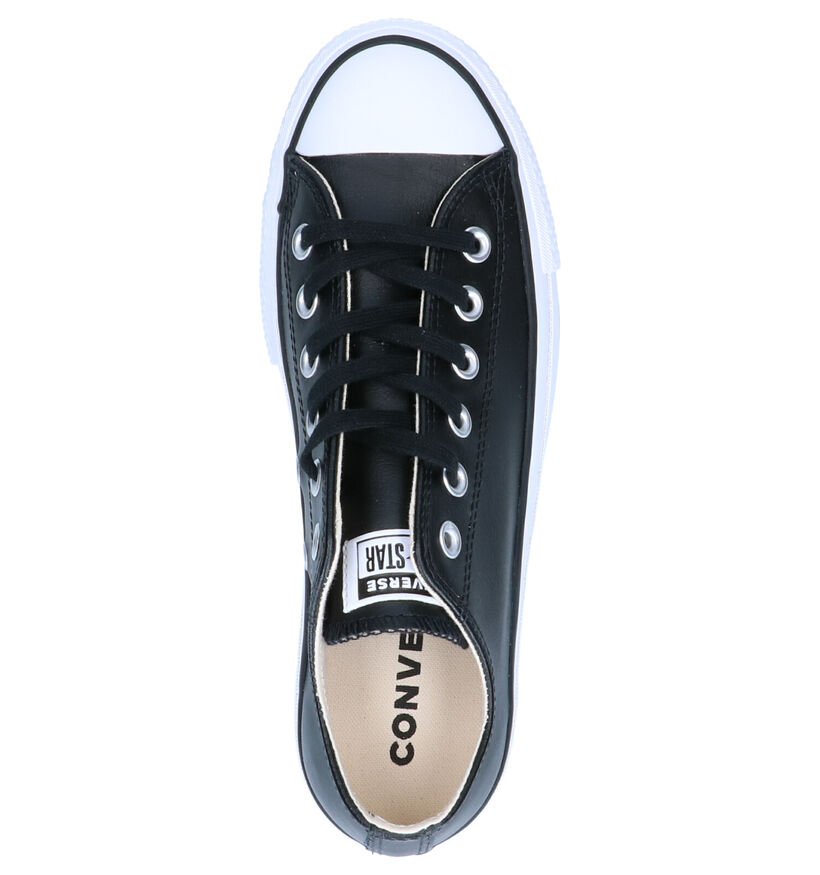 Converse All Star Lift Clean Baskets en Noir en cuir (263344)