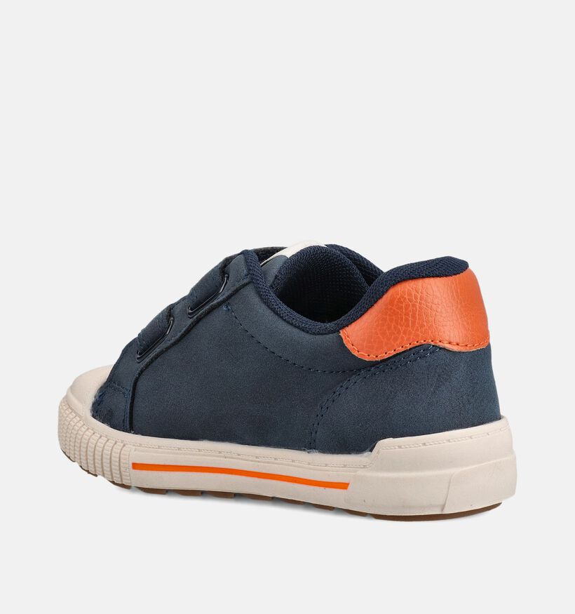 Milo & Mila Donkerblauwe/Oranje Velcroschoenen voor jongens, meisjes (371095)