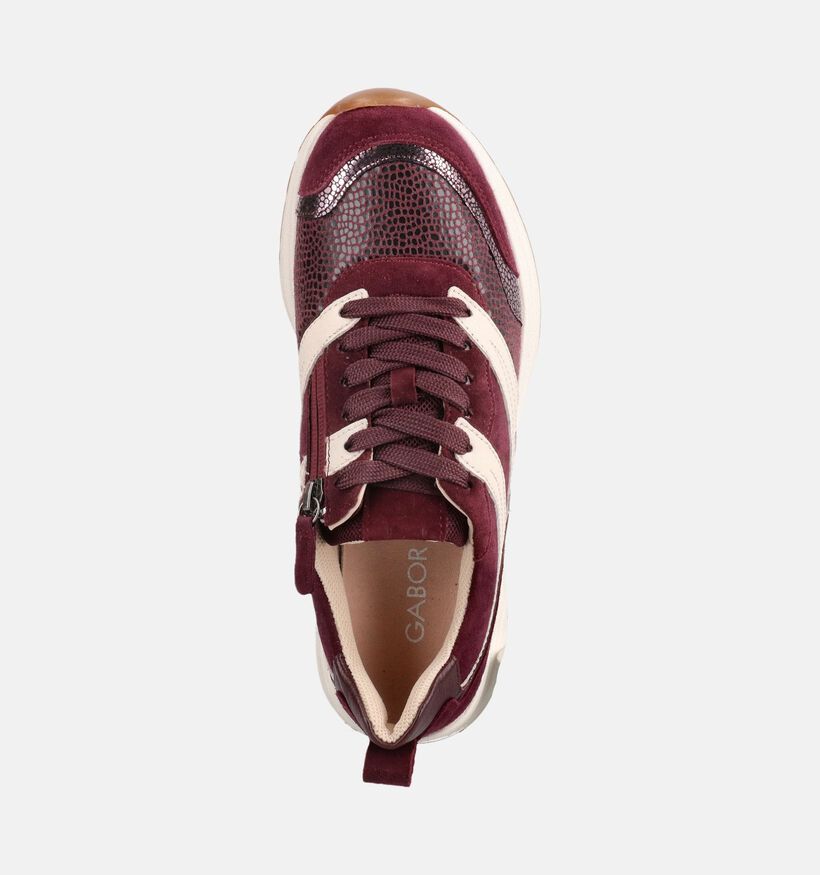 Gabor Comfort Bordeaux Sneakers voor dames (376979) - geschikt voor steunzolen