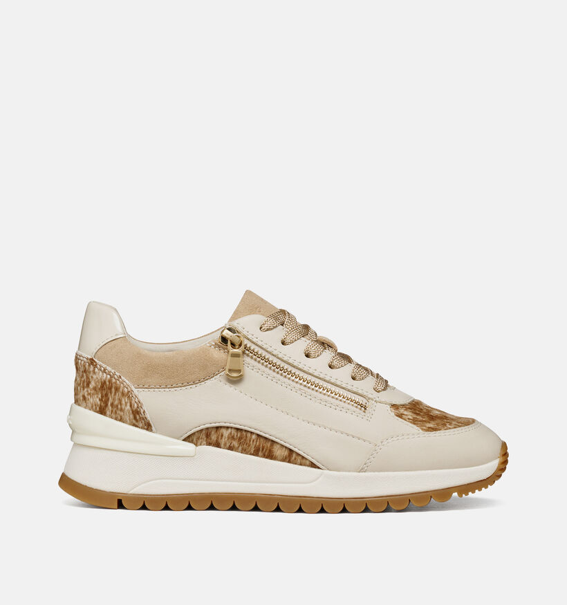 Geox Desya Donkerbeige Sneakers met Sleehak voor dames (376390) - geschikt voor steunzolen