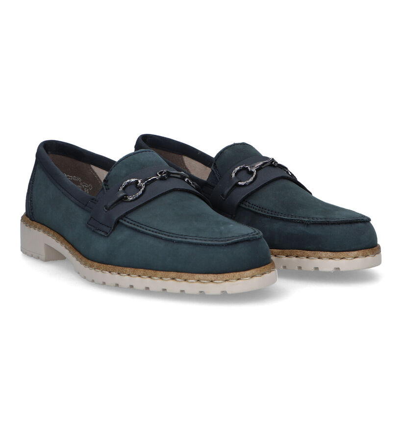 Rieker Blauwe Loafers in daim (320223)