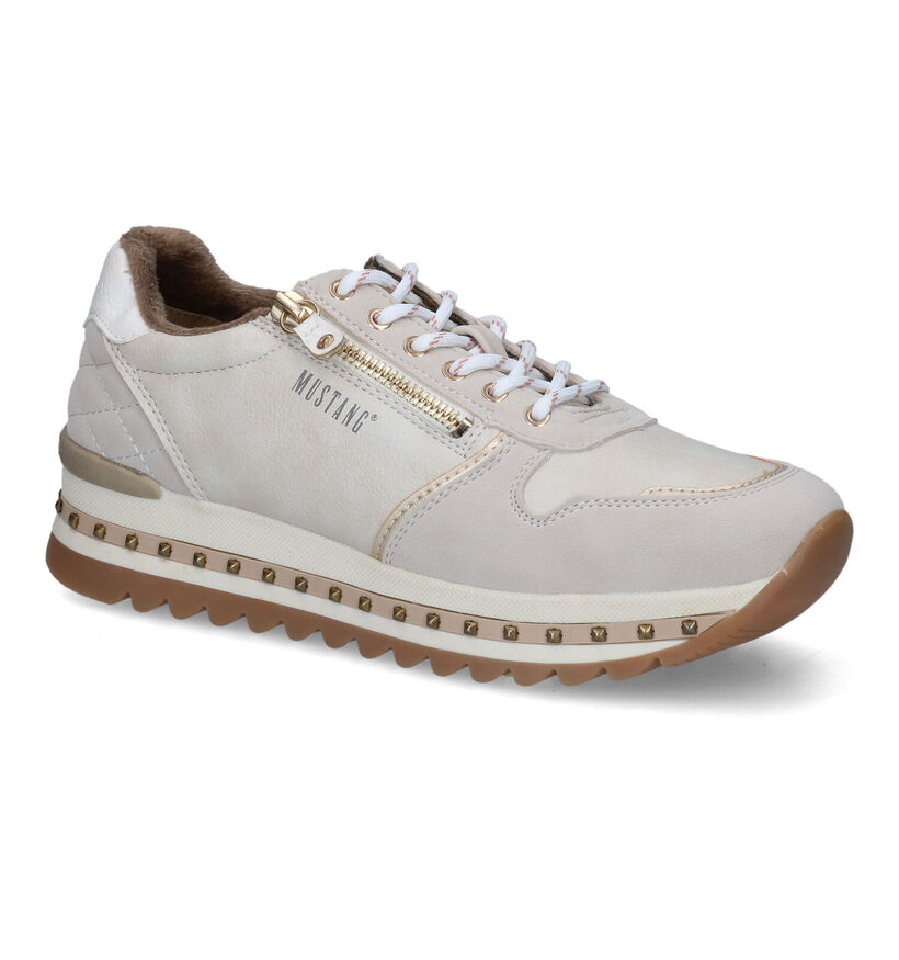 Mustang Baskets casual en Écru en simili cuir (316082)