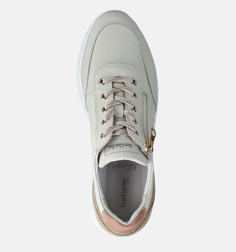 NeroGiardini Lichtbeige Sneakers met Rits voor dames (370666) - geschikt voor steunzolen