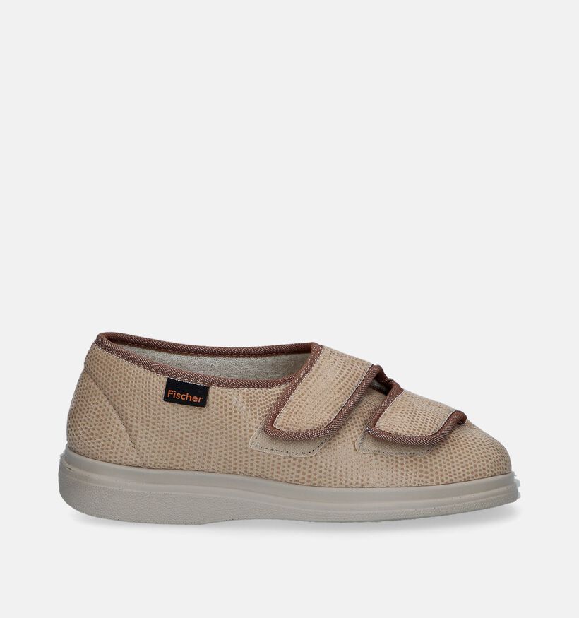 Fischer Pantoufles fermées en Beige pour femmes (347131) - pour semelles orthopédiques