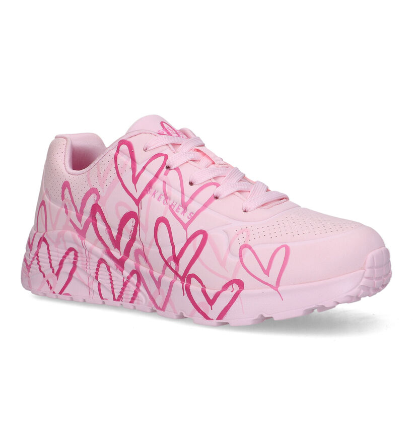 Skechers X J Goldkrown Uno Lite Baskets en Rose pour filles (334317)