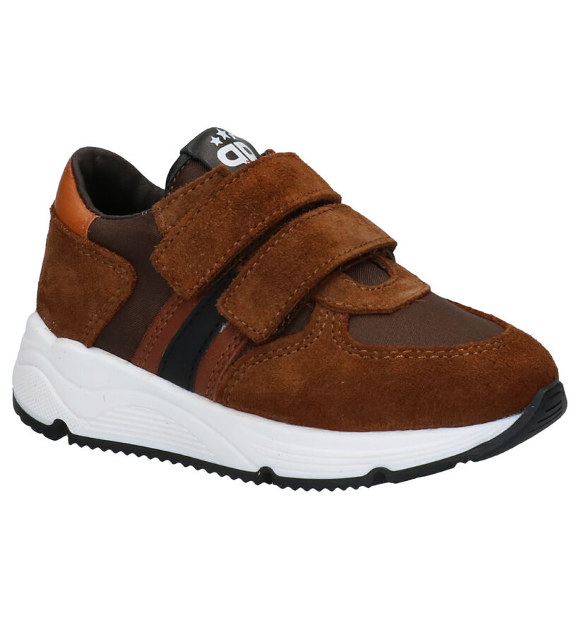 Pinocchio Cognac Velcroschoenen in stof (281634)