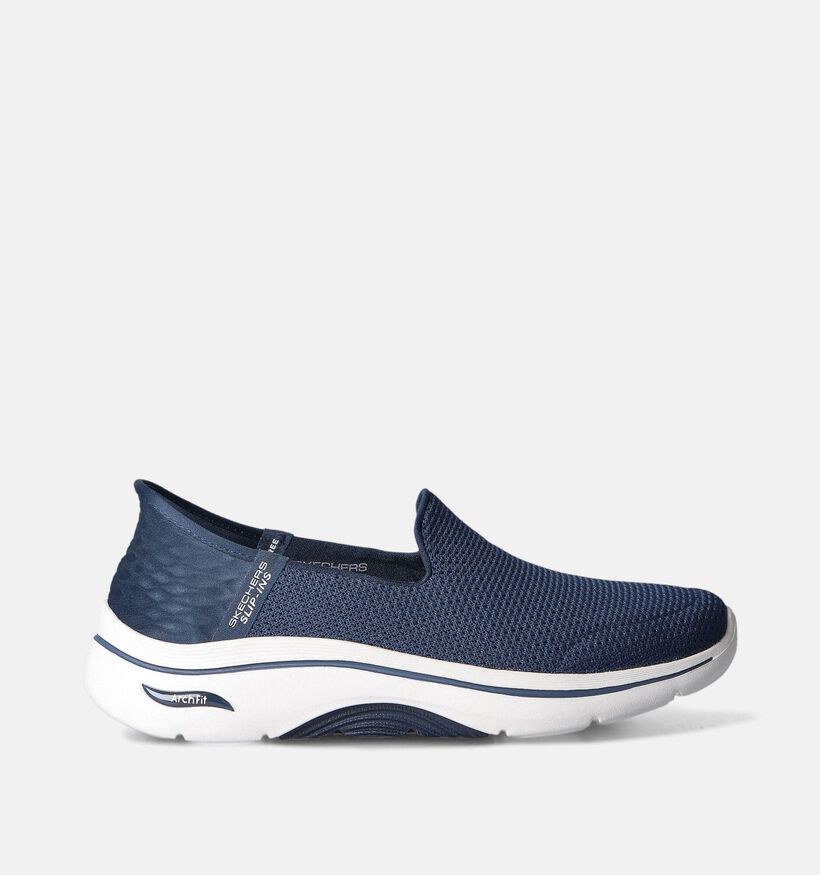 Skechers Go Walk Arch Fit Delora Chaussures sans lacets en Bleu pour femmes (351915) - pour semelles orthopédiques