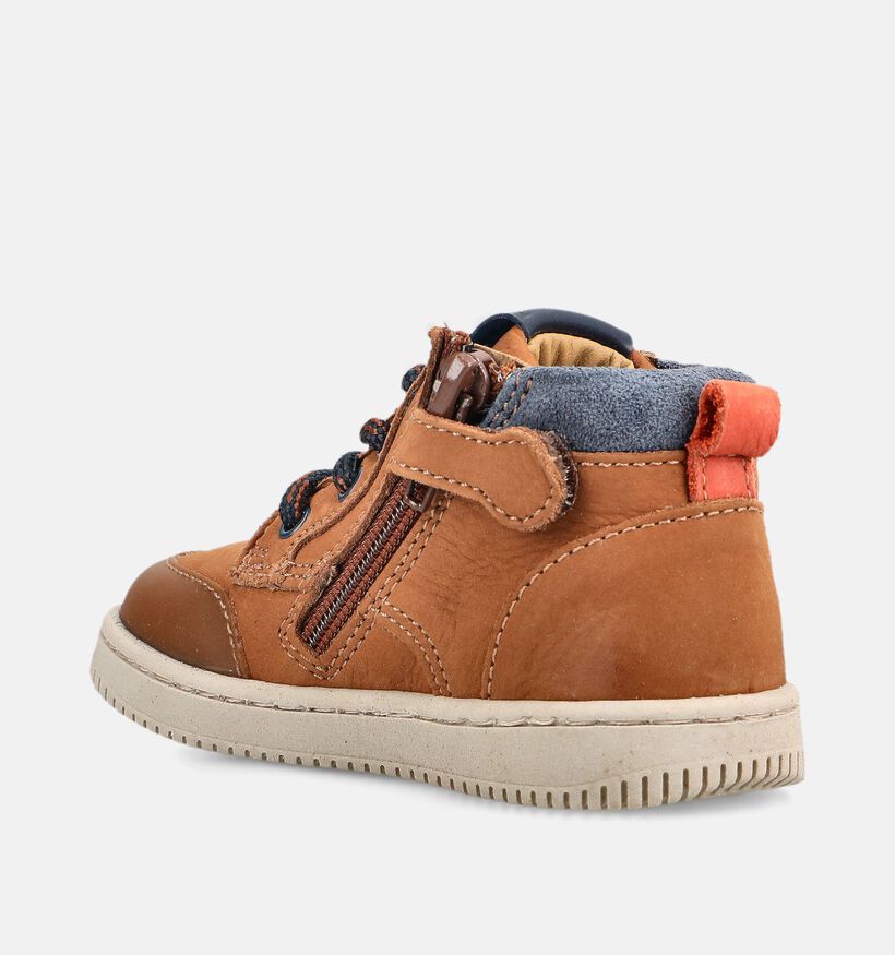 STONES and BONES Nipo Boots &agrave; lacets en Cognac pour gar&ccedil;ons (378231) - pour semelles orthop&eacute;diques