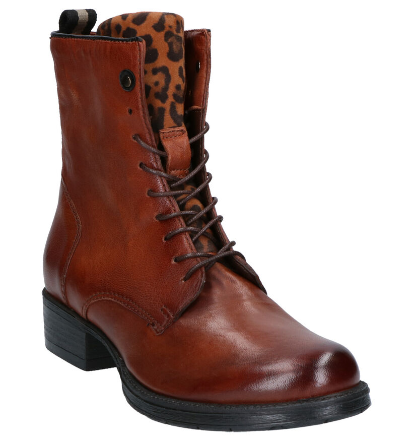 Mjus Bottines à lacets en Cognac en cuir (255138)