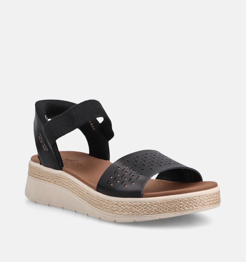 Skechers Bobs Sun Ray Step Aside Zwarte Sandalen voor dames (371220)