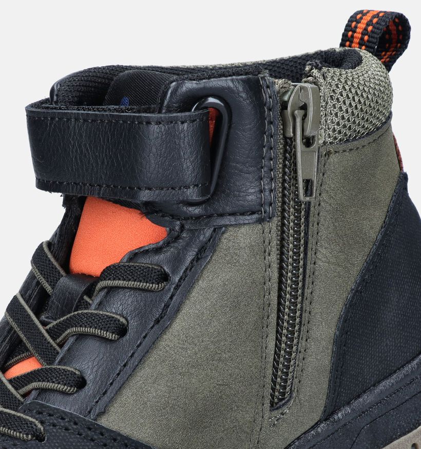 Milo & Mila Kaki Hoge schoenen voor jongens (347111)
