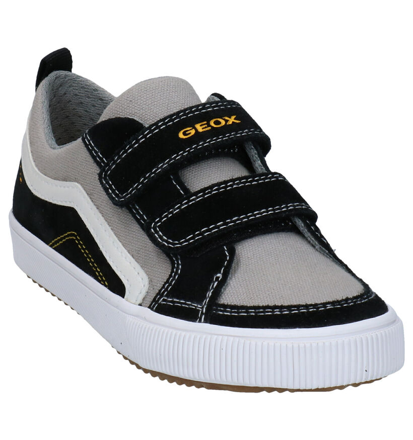 Geox Alonisso Zwarte Velcroschoenen in nubuck (287072)