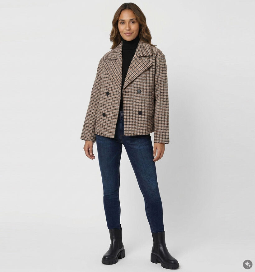 Vero Moda Curve Jackieline Bruine Korte Jas voor dames (378125)
