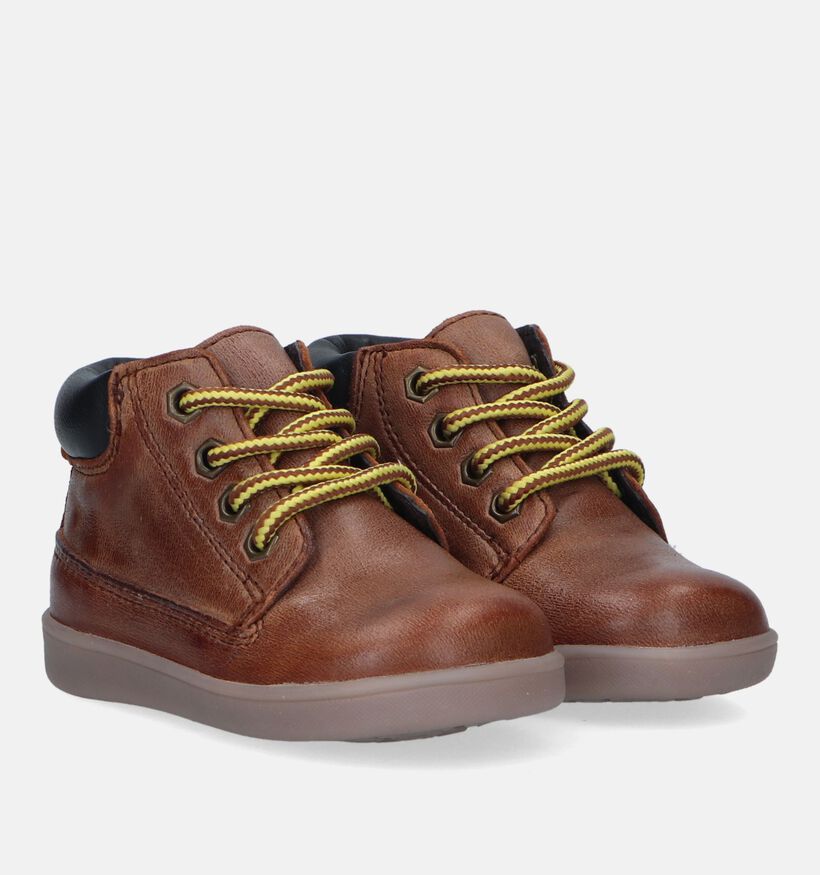 Milo & Mila Cognac Babyboots voor meisjes, jongens (329680) - geschikt voor steunzolen