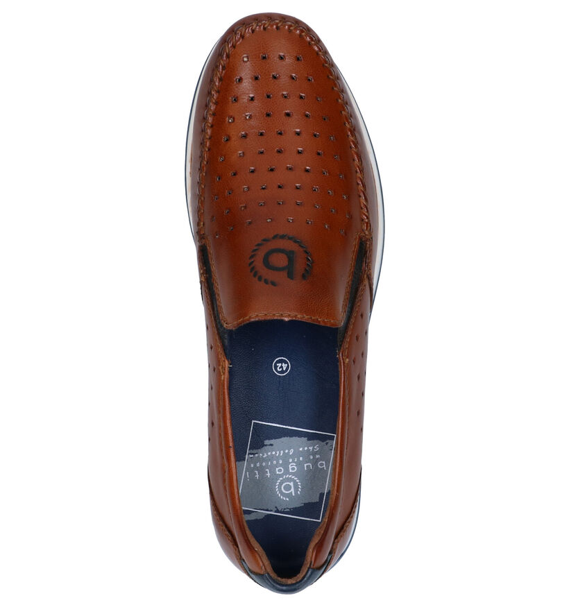 Bugatti Chaussures slip-on en Cognac en cuir (271489)