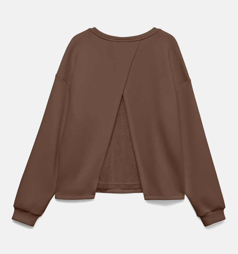 Vero Moda Locca Bruine Sweater met Kanten Rugdetail voor dames (377619)