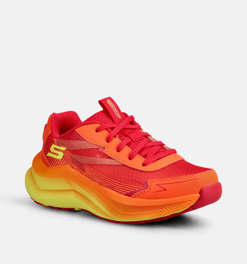Skechers Max Cushioning Baskets basses en Orange pour filles, gar&ccedil;ons (377113)