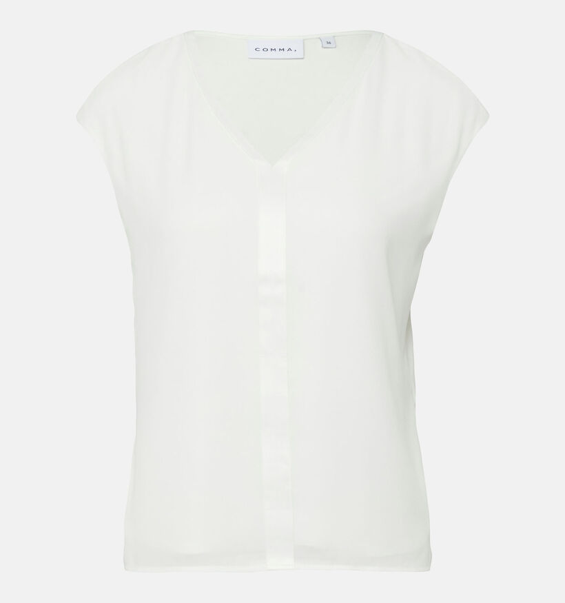 comma Ecru T-shirt met Korte Mouwen voor dames (372186)