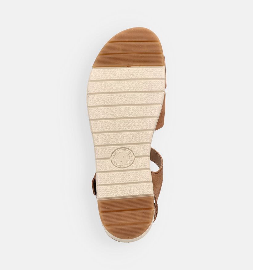 Solemade Sandales plates en Cognac pour femmes (371644) - pour semelles orthop&eacute;diques