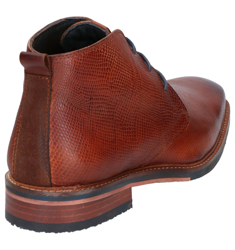 Choas Cognac Geklede Hoge Schoenen in leer (254862)