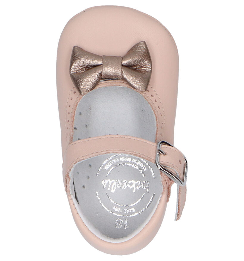 Beberlis Chaussons pour bébé en Nude en cuir (271461)