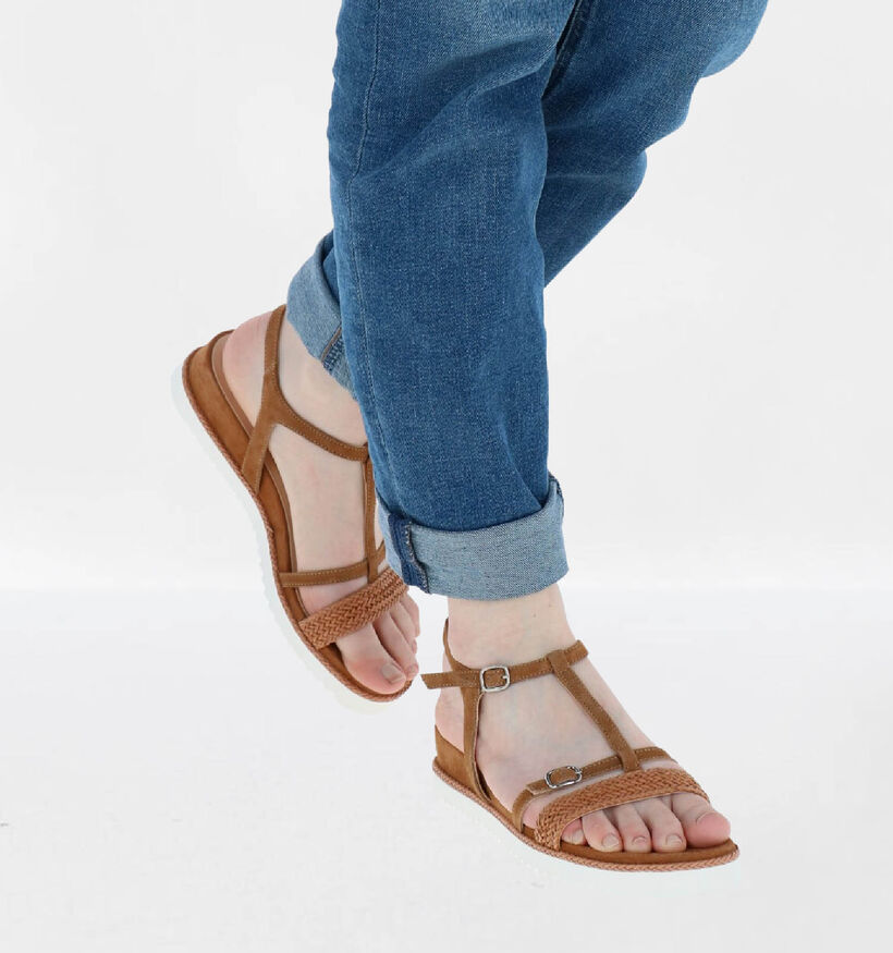 Softwaves Beige Sandalen in leer (289946)