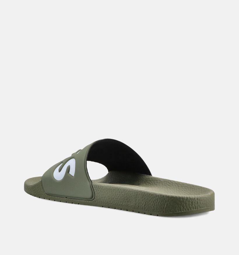 BOSS Aryeh Slide Claquettes en Vert kaki pour hommes (369004)