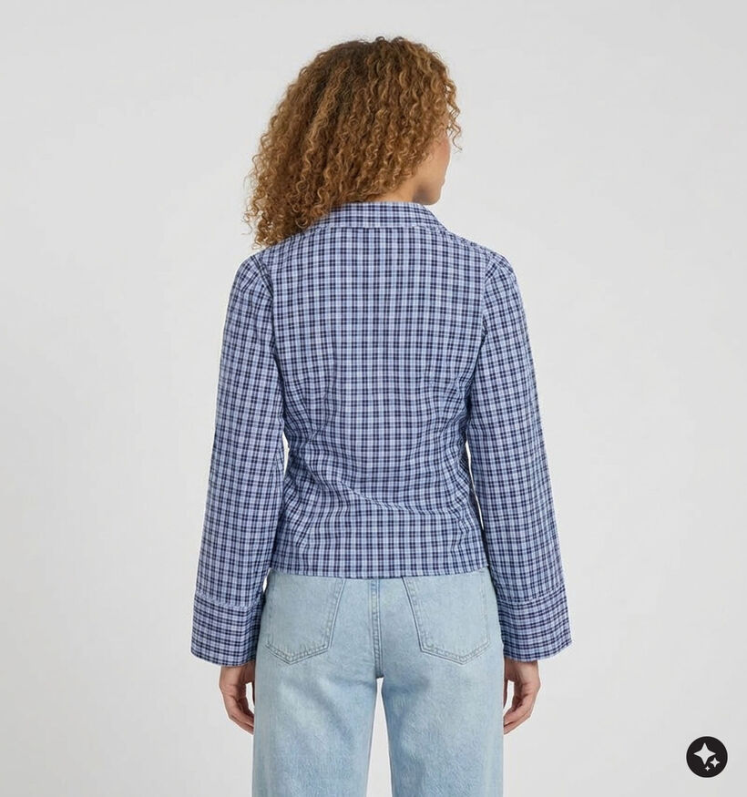 Vila Java Geruite Blauwe Blouse voor dames (382224)