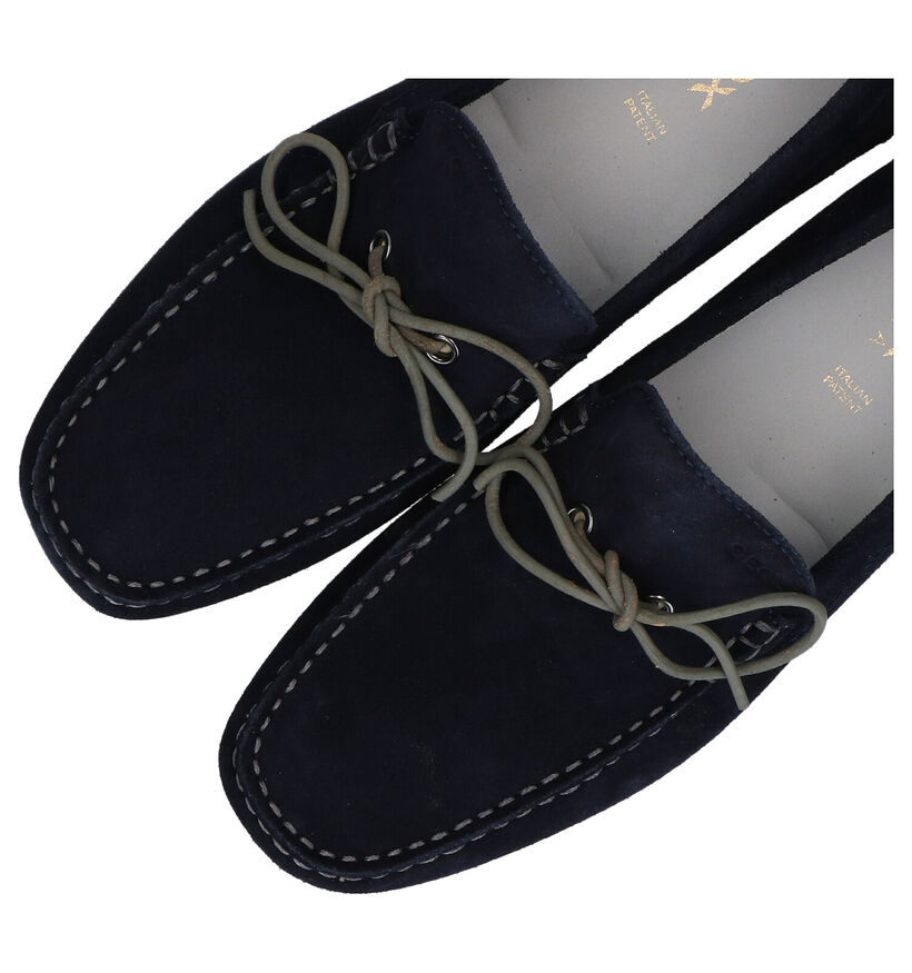 Geox Tivoli Blauwe Mocassins in daim (287196)