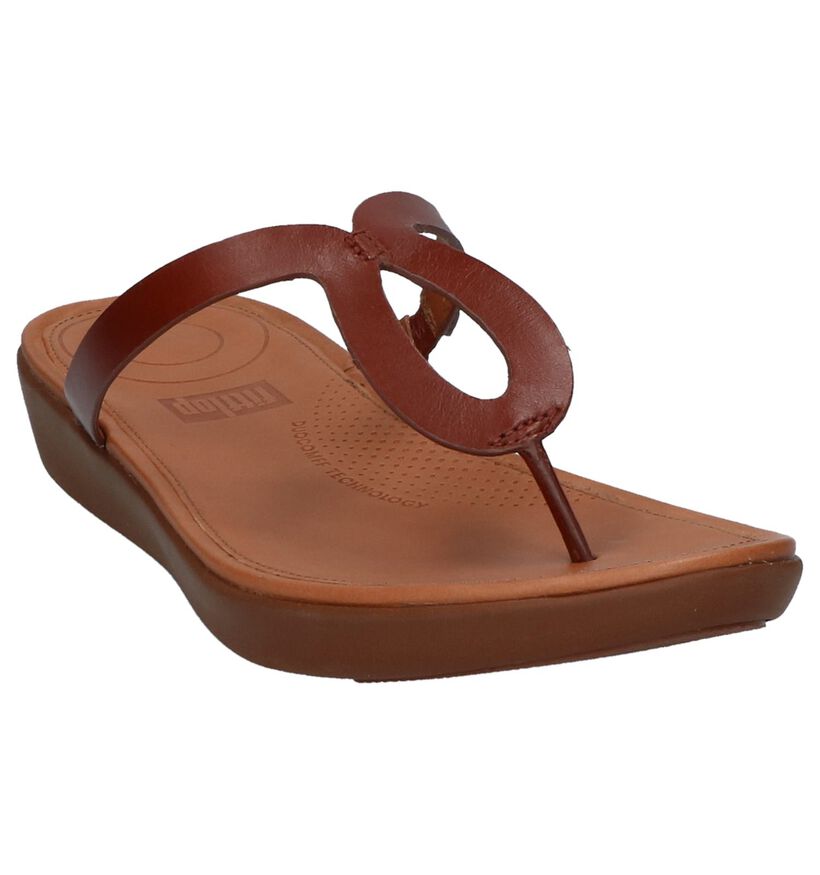FitFlop Strata Toe-Thong Cognac Teenslippers, , pdp