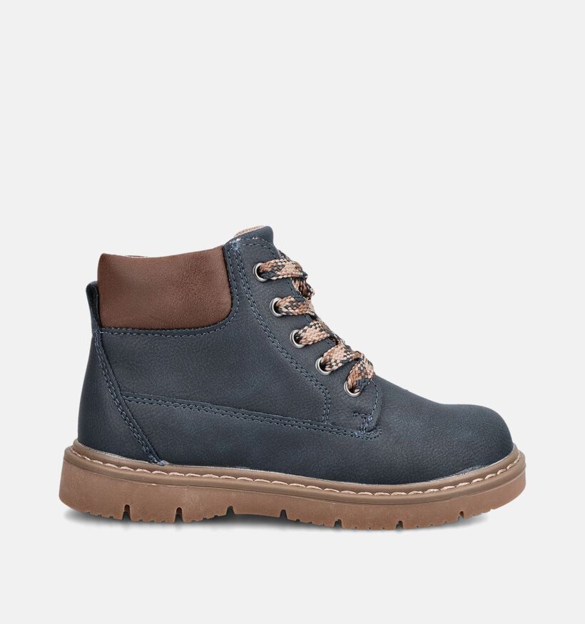 Milo & Mila Boots &agrave; lacets en Bleu/Marron pour gar&ccedil;ons (379216)