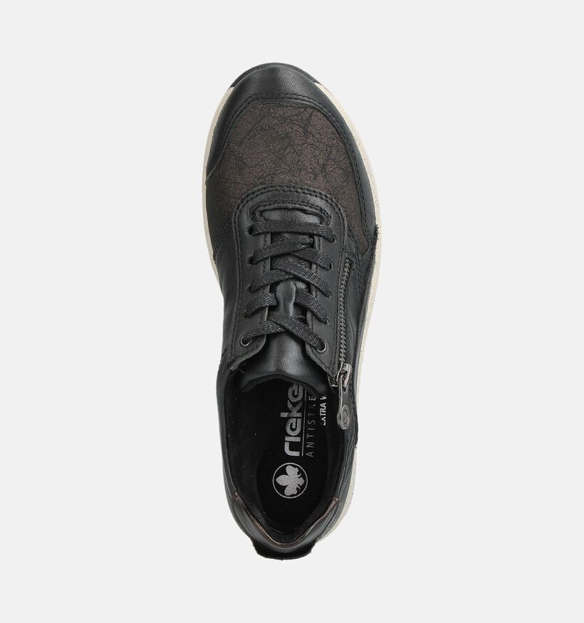 Rieker Zwarte Sneakers met Veter en Rits voor dames (360473) - geschikt voor steunzolen