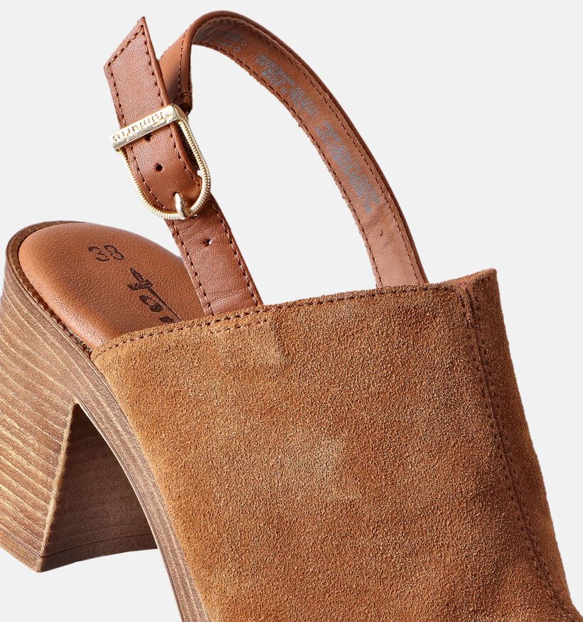 Tamaris Sandales avec talon carré en Cognac pour femmes (354382)
