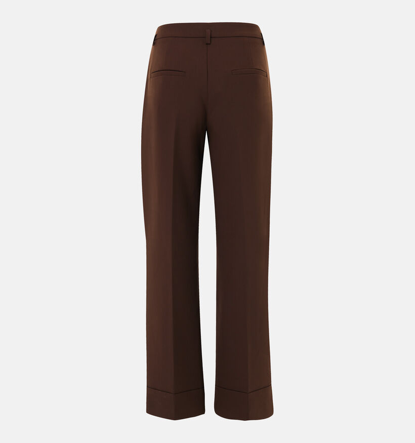 Mexx Pleated Belt Donkerbruine Geklede Broek voor dames (380718)